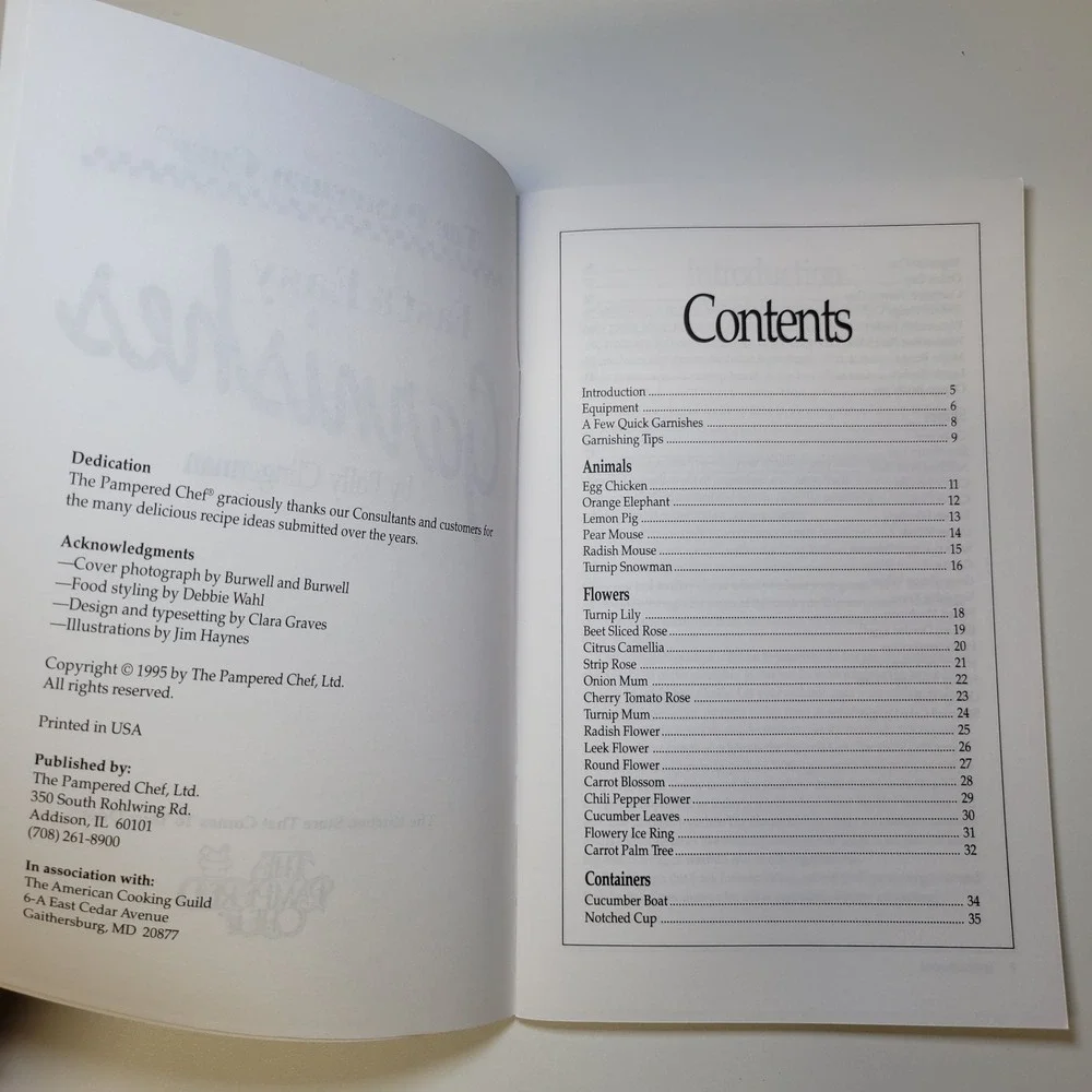 The Pampered Chef Fast‎ & Easy Garnishes Cookbook by Polly Clingerman 1995